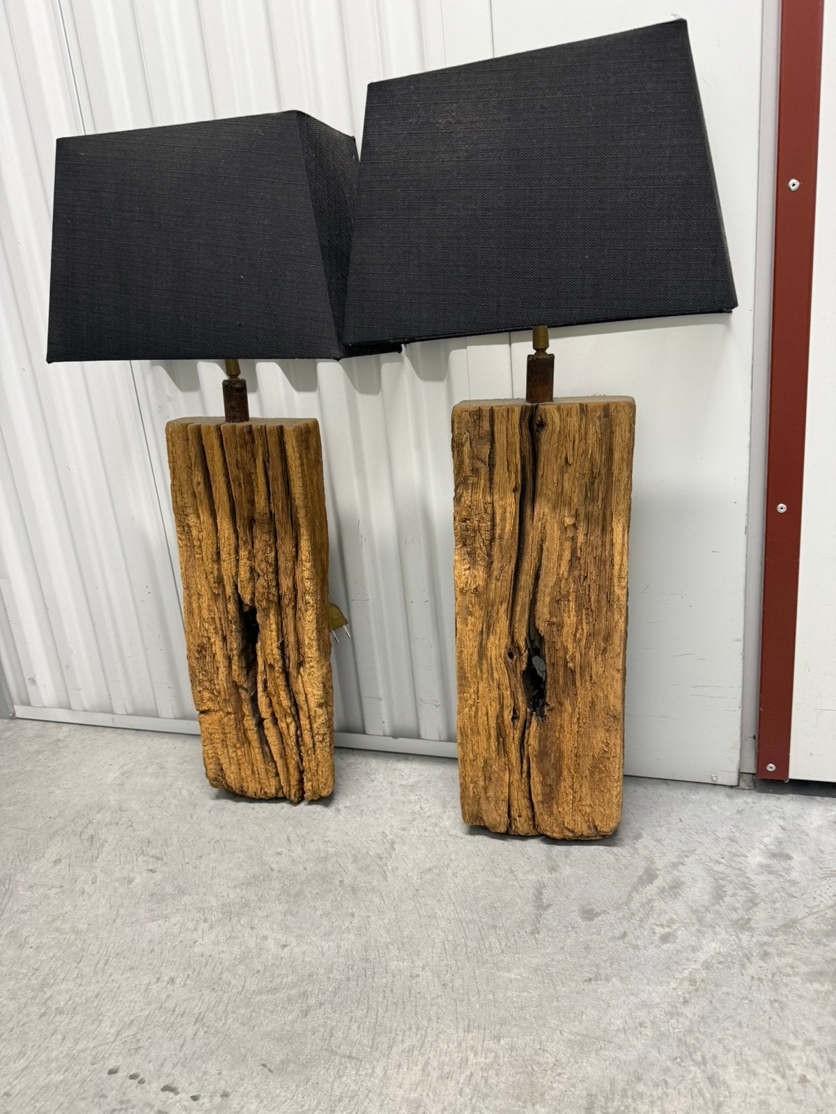 Dit weekend 50€ ophalen Lamp set boomstam meerpaal wandlamp, Ophalen, Zo goed als nieuw, Minder dan 100 cm