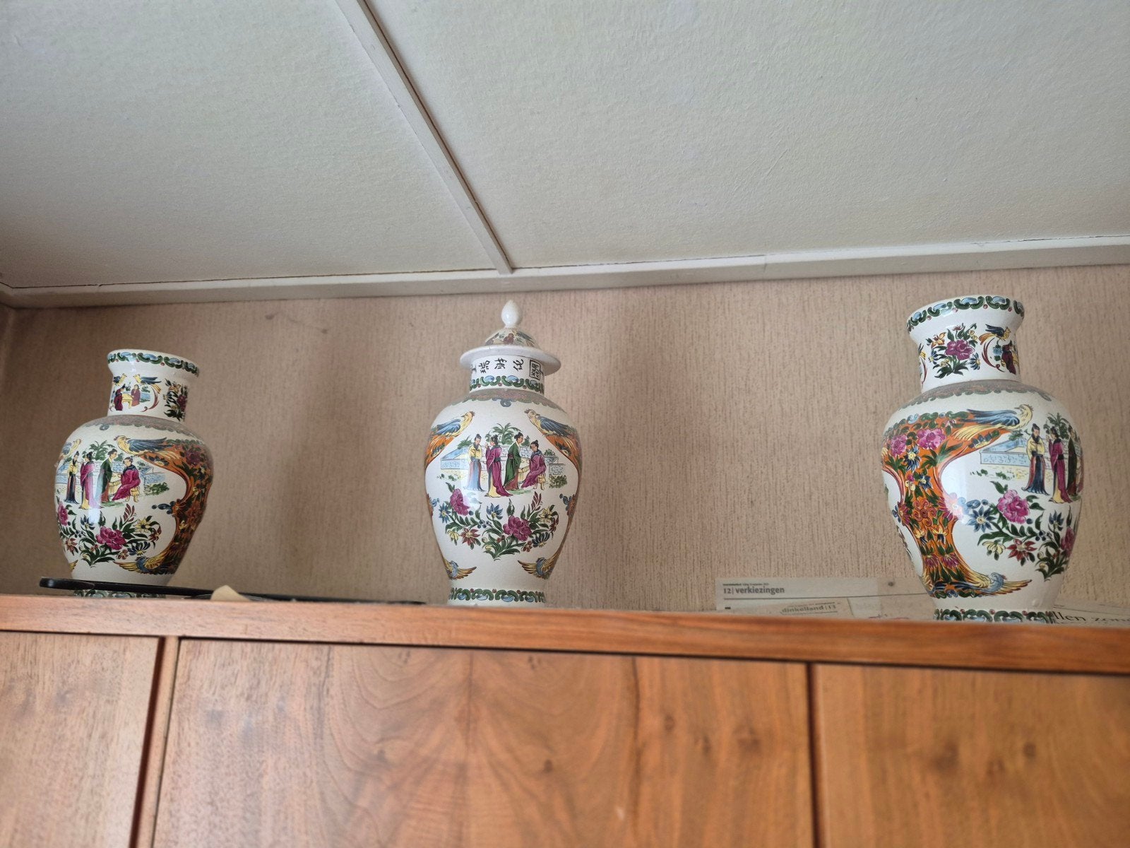Set van 3 Chinese vazen met traditionele decoratie, Ophalen