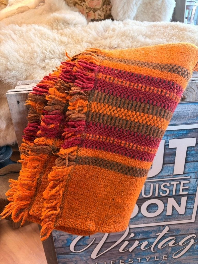 Retro Vintage tafelkleed oranje rood groen 164/94