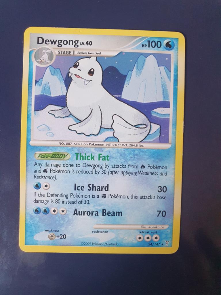Dewgong LV.40 Pokémon kaart (2009), Ophalen of Verzenden, Gebruikt, Losse kaart