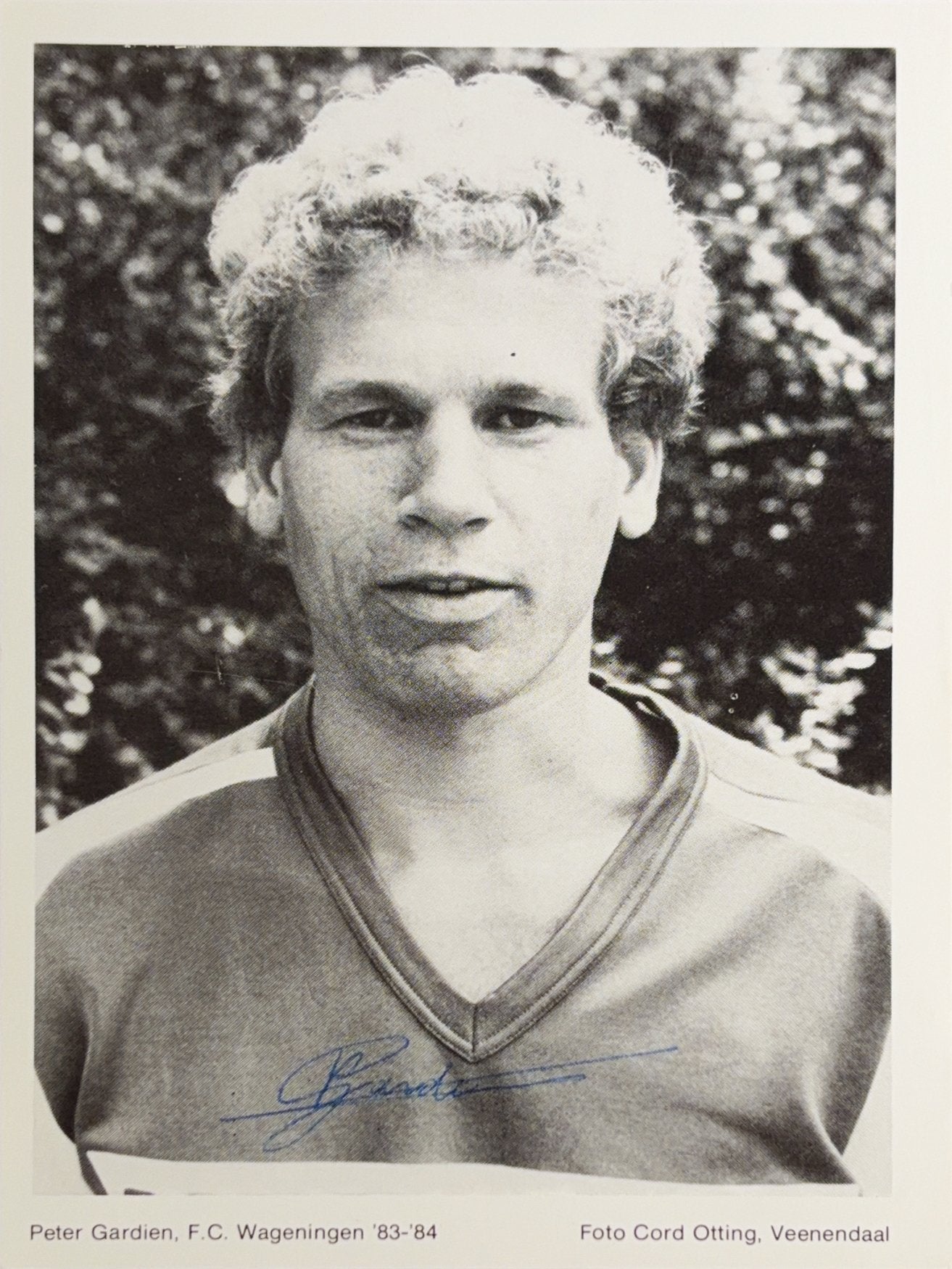 Spelerskaart Peter Gardien - FC Wageningen - seizoen 83/84, Verzenden, Zo goed als nieuw, Ajax, Spelerskaart