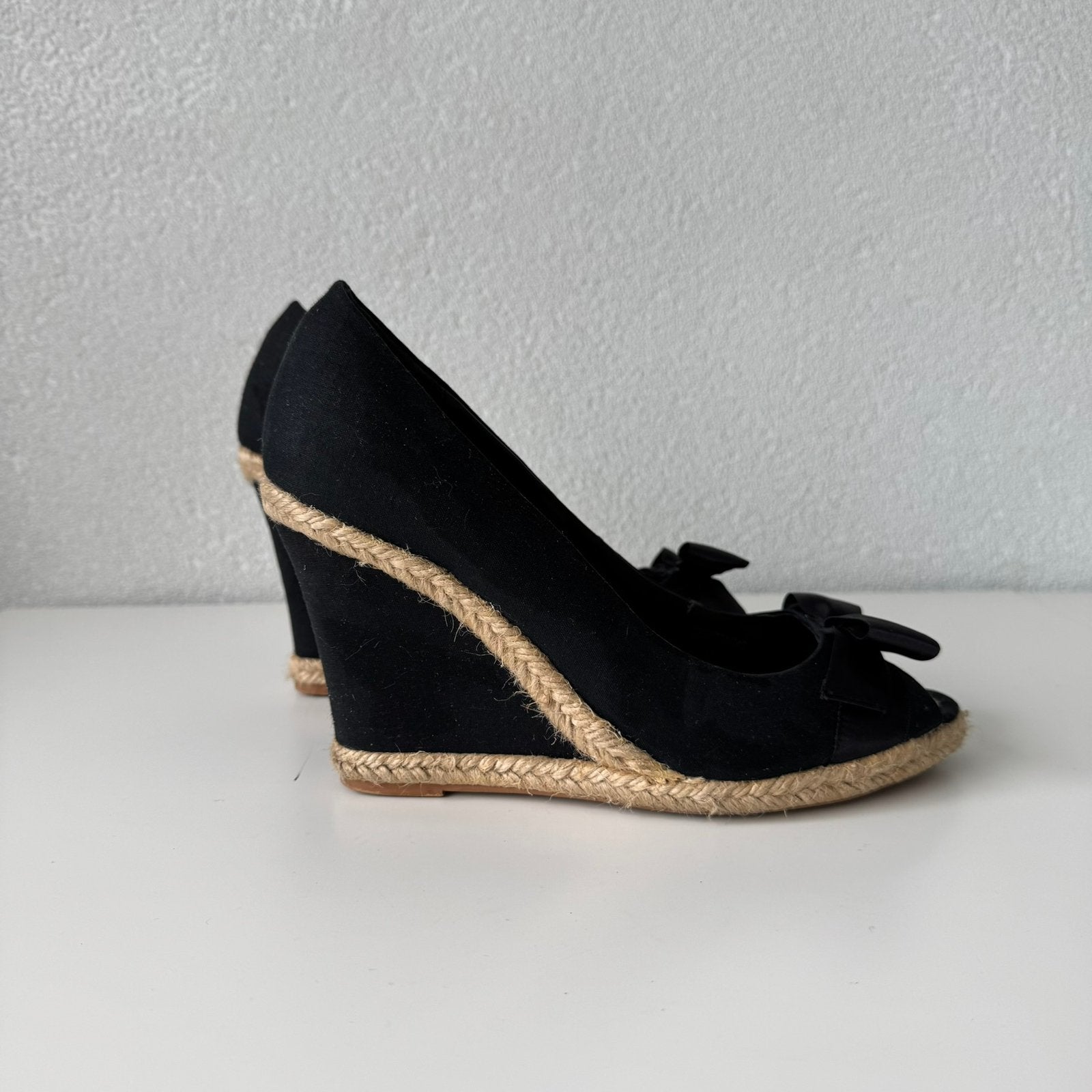Sleehak zwart met raffia maat 39, Verzenden, Zwart, Sandalen of Muiltjes, Zo goed als nieuw