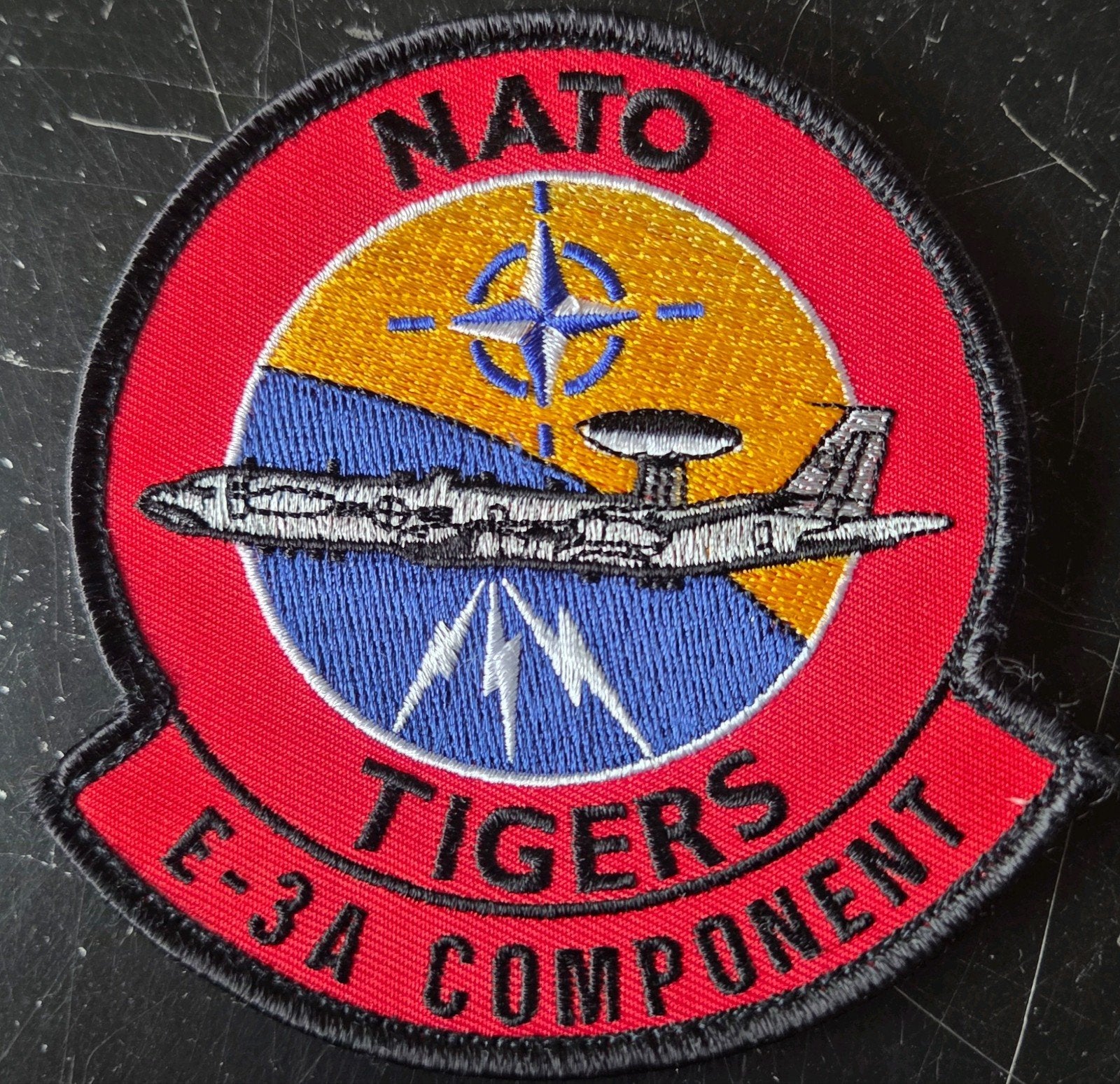 Nato Tigers E-3A sentry patch, Ophalen of Verzenden, Zo goed als nieuw, Patch, Badge of Embleem