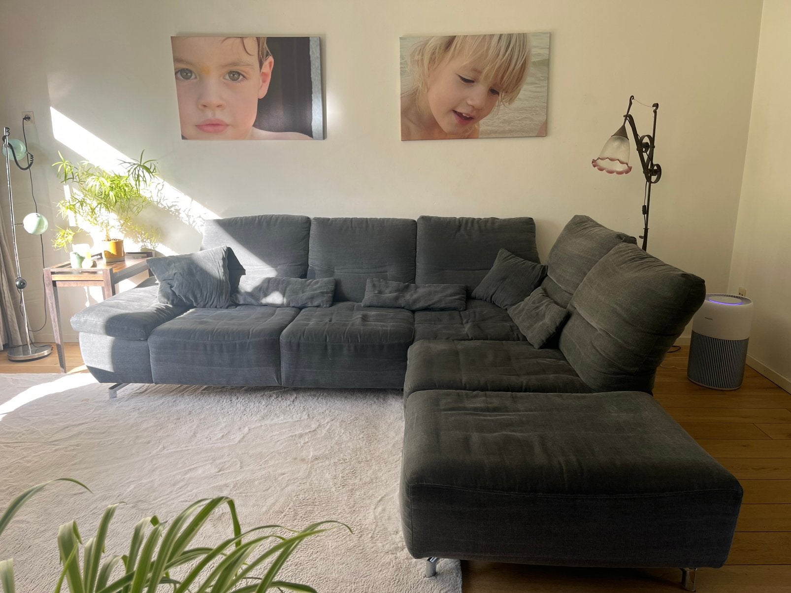 Foto 5 van Musterring grote hoekbank / loungebank – grijs – verstelbaar