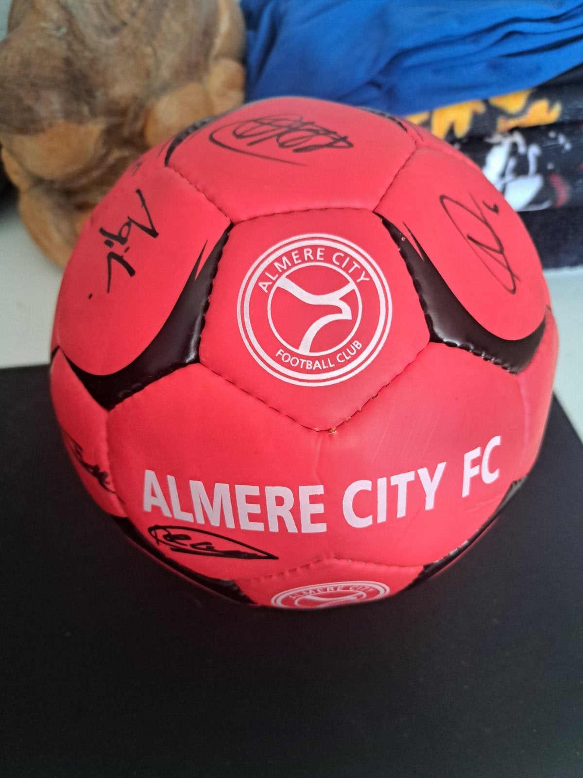 almere city bal Vol met handtekening van spelers, Maat XL, Ophalen of Verzenden, Bal