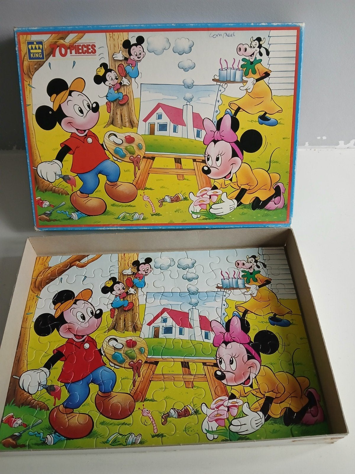 Vintage Disney en Olivier B. Bommel Puzzels (4 stuks), Ophalen of Verzenden, Minder dan 500 stukjes, Gebruikt, Legpuzzel