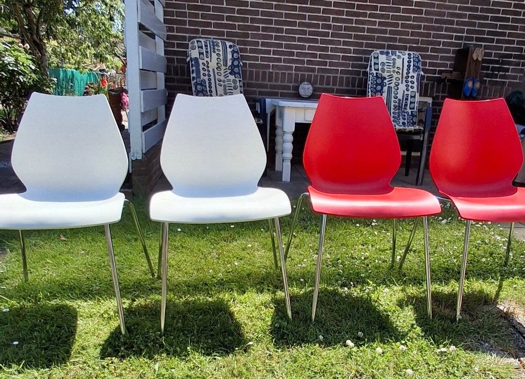 4 design stoelen van Kartell, Type Maui, Ophalen, Gebruikt, Overige kleuren, Vier
