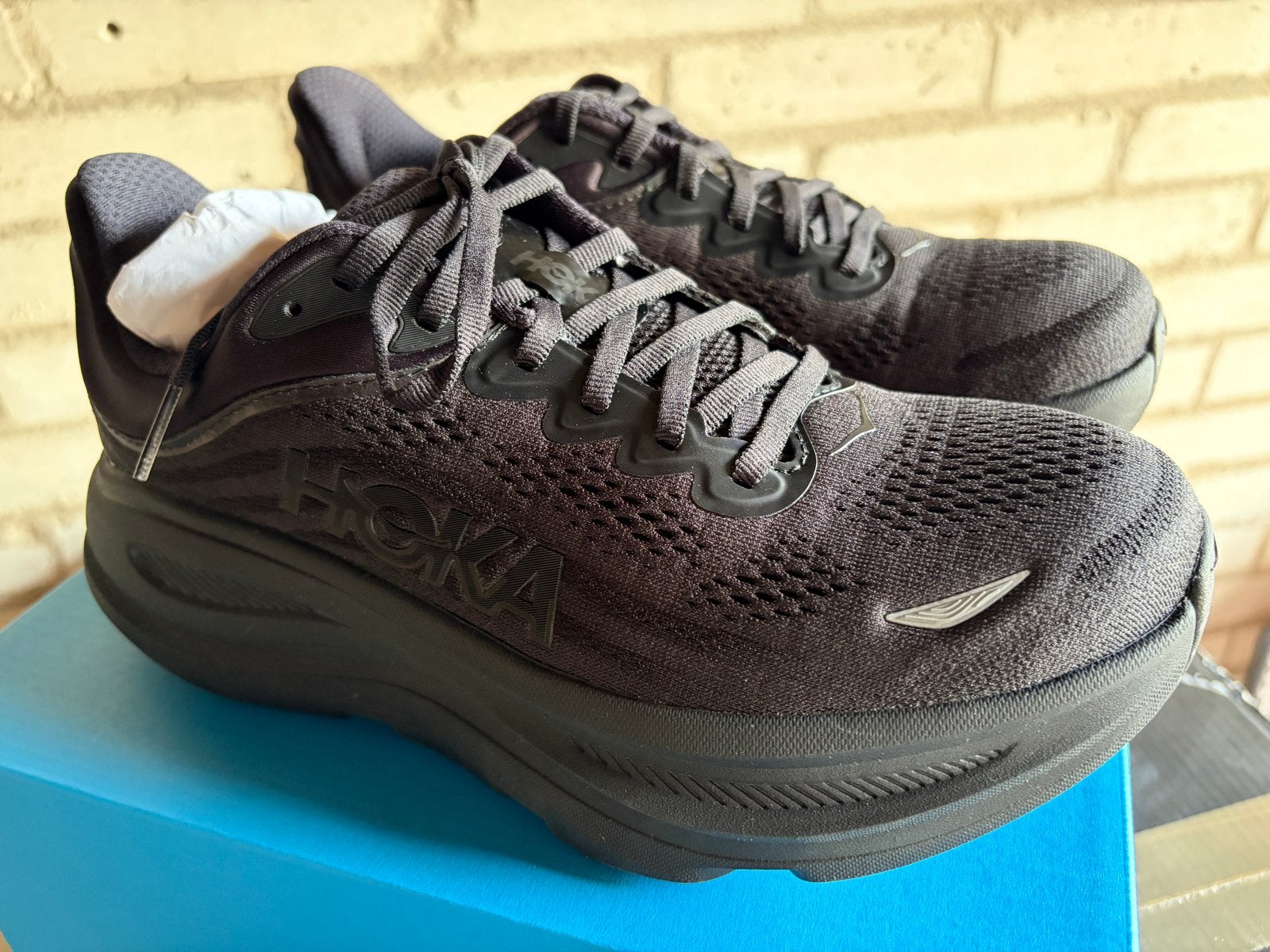 HOKA Bondi 9 Black/Black – heren – maat 40⅔ – ongebruikt, Overige merken, Nieuw, Ophalen of Verzenden, HOKA / Deckers Europe Limited