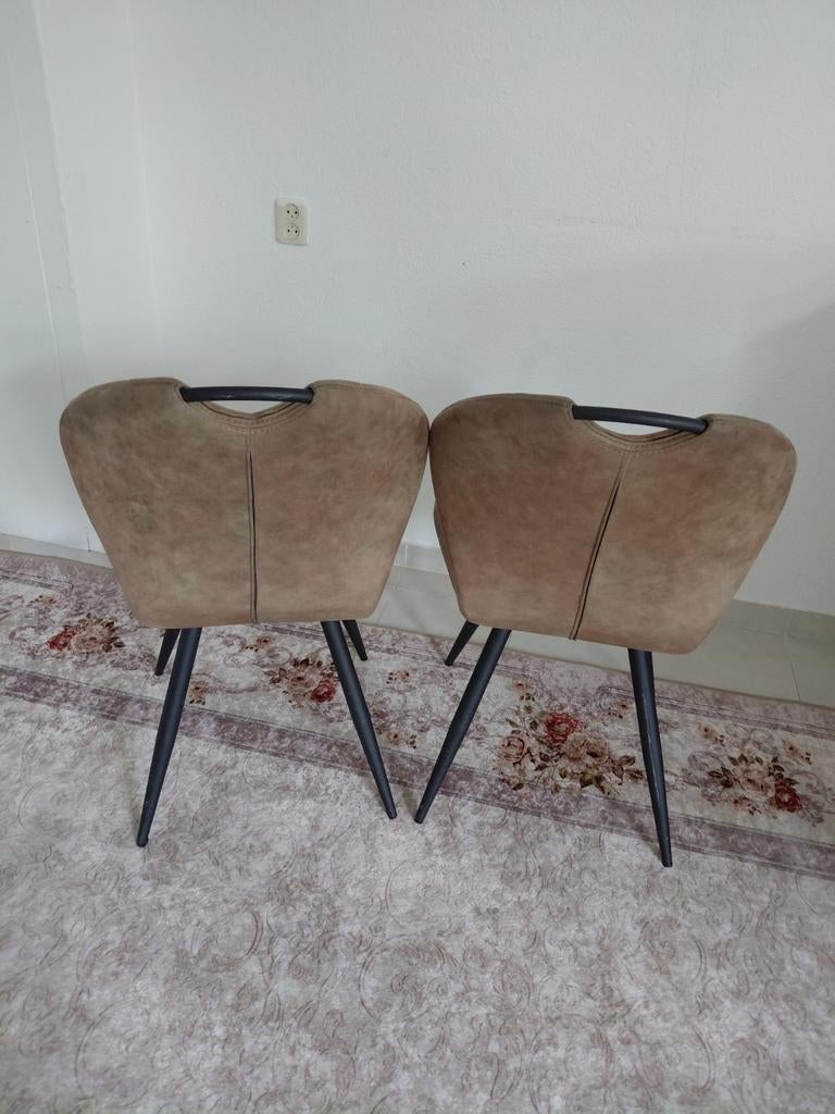 Set van 2 moderne eetkamerstoelen, Ophalen, Twee, Bruin, Zo goed als nieuw