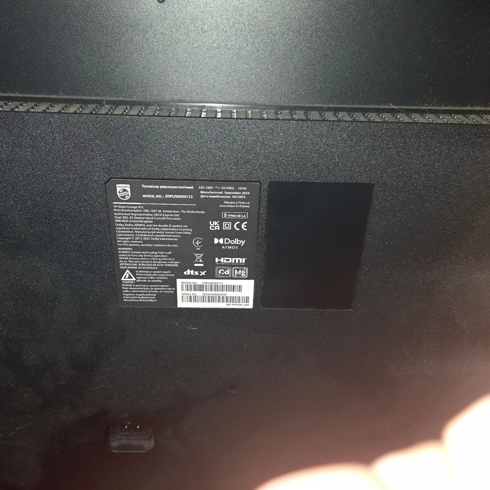 Philips TV met defect beeldscherm - Model 65PUG8509/12, Philips, Ophalen of Verzenden, 4k (UHD), 100 cm of meer