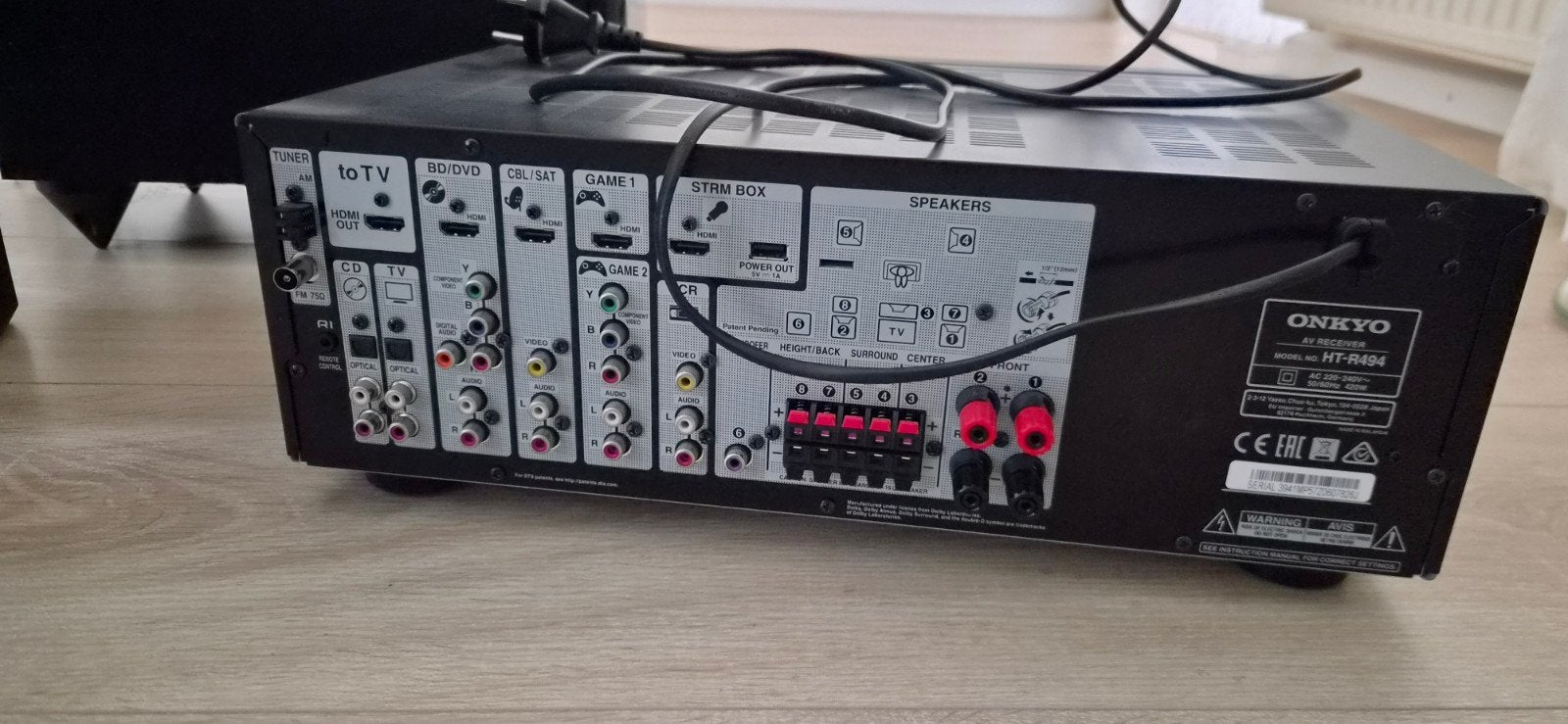 Onkyo HT-R494 7.1 Dolby Atmos versterker, Ophalen, Zo goed als nieuw