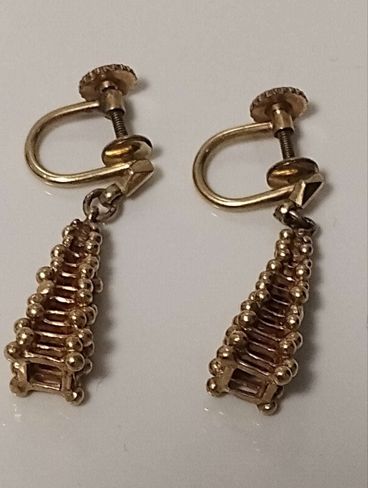 Vintage jaren zestig K&L Amerik gold filled klem oorbellen, Ophalen of Verzenden, Overige materialen, Oorbellen