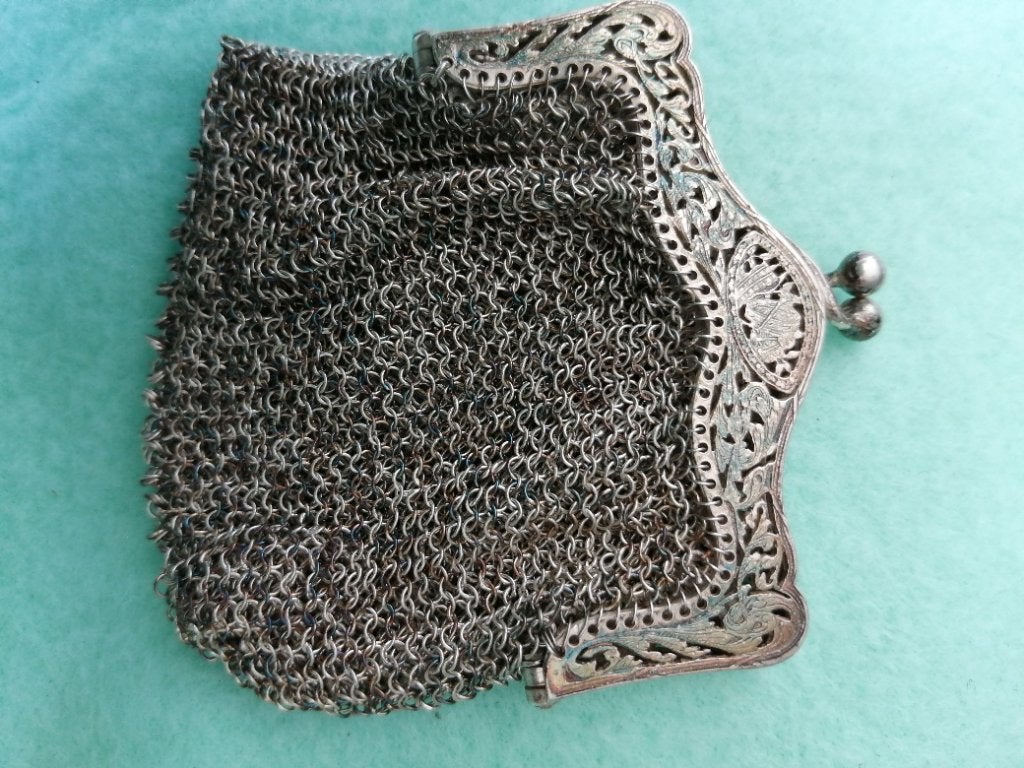 Antiek zilveren beursje, Antiek en Kunst, Antiek | Goud en Zilver, Zilver, Ophalen of Verzenden