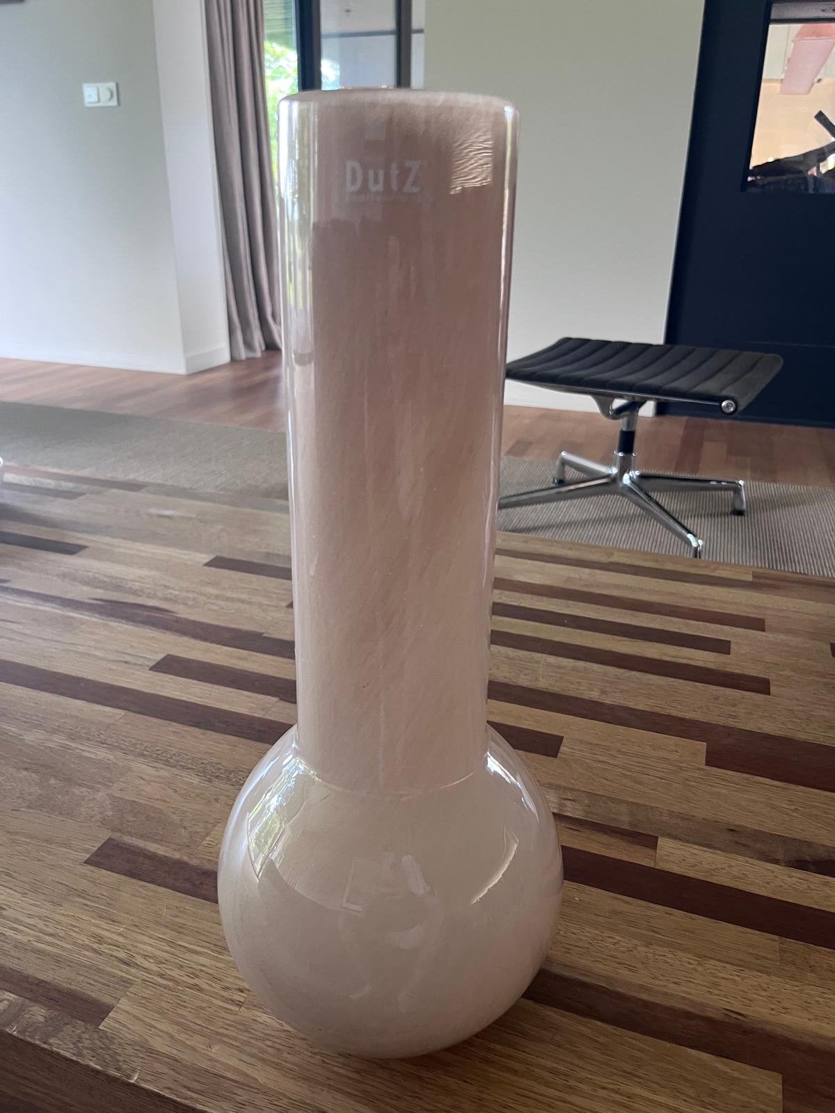 DutZ Design Glazen Vaas - Crème/Roze, Ophalen of Verzenden