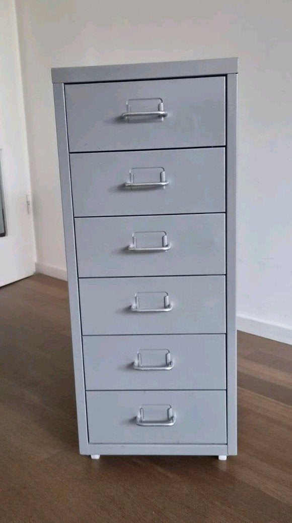 IKEA HELMER ladeblok - grijs, Ophalen, Gebruikt
