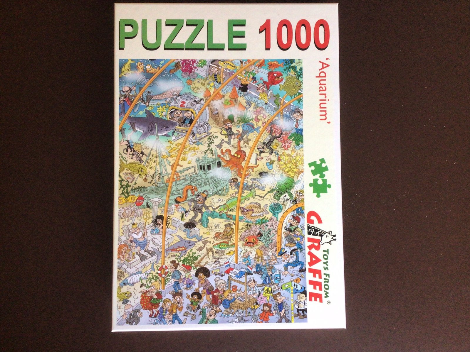 Giraffe puzzel. Aquarium. 1000 stukjes., Ophalen, 500 t/m 1500 stukjes, Zo goed als nieuw
