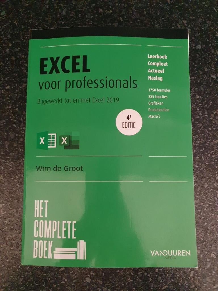 Excel voor Professionals – Wim de Groot, Boeken, Studieboeken en Cursussen, Nieuw, WO, Beta, Ophalen of Verzenden