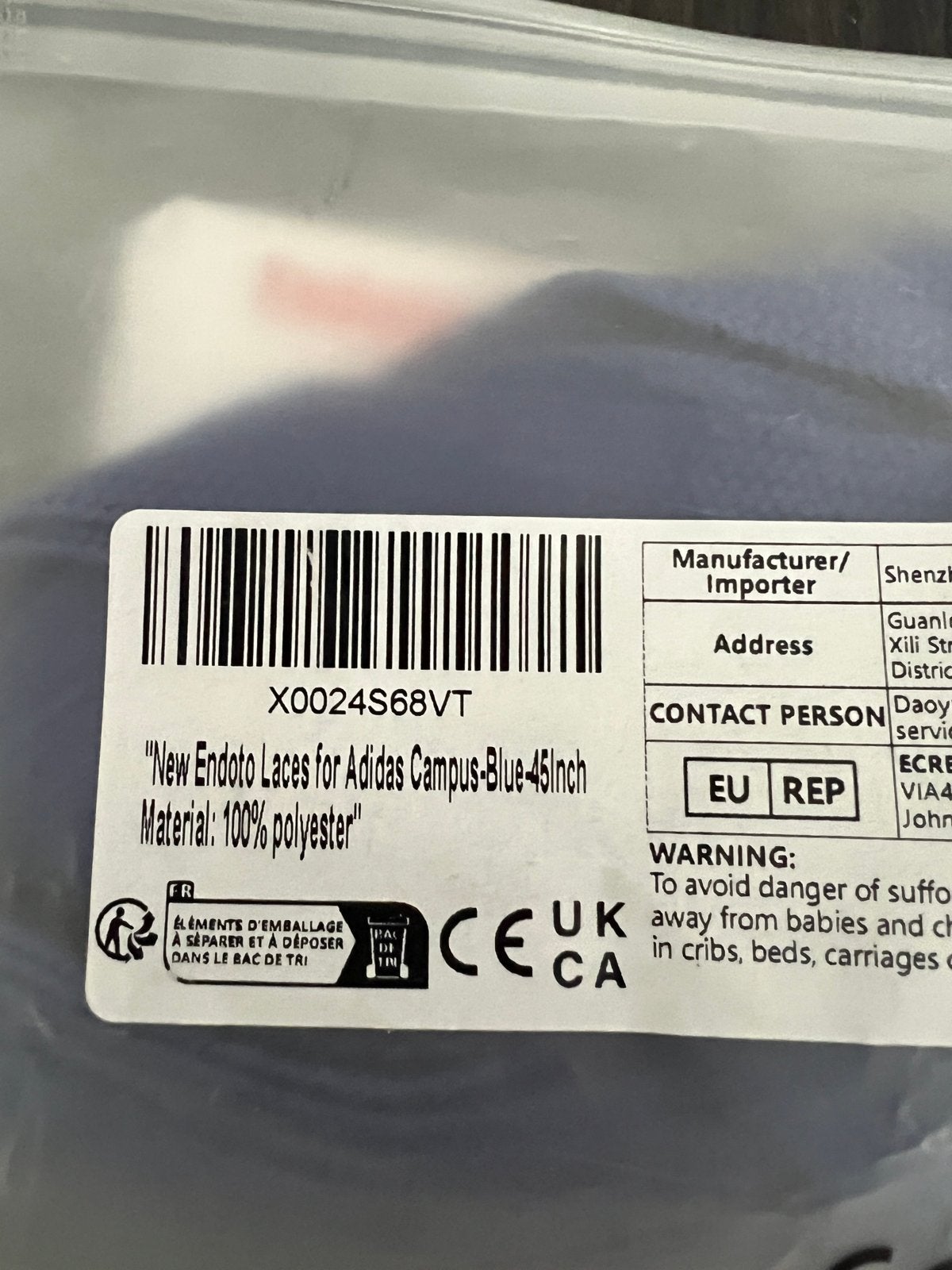 Endoto Veters voor Adidas Campus - Blauw 45 inch, Ophalen of Verzenden, Nieuw