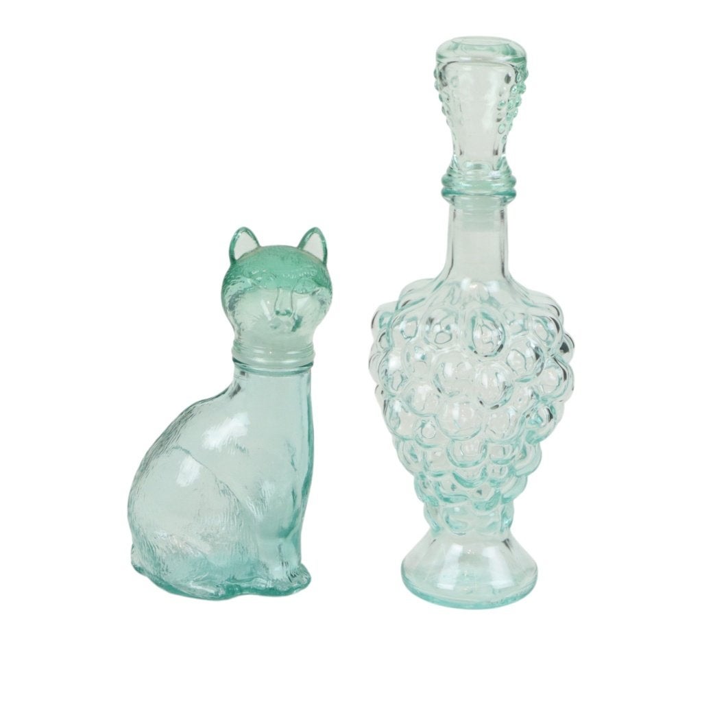 Italiaanse Druiventros en Kat Karaf Wijn Vetreria Etrusca, Antiek en Kunst, Antiek | Glas en Kristal, Ophalen of Verzenden