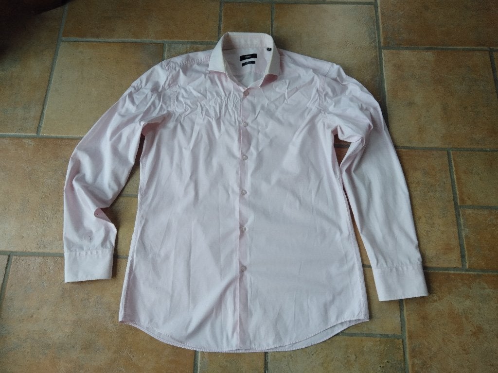 Hugo Boss roze overhemd maat 41, Ophalen of Verzenden, Halswijdte 41/42 (L), Hugo Boss, Roze