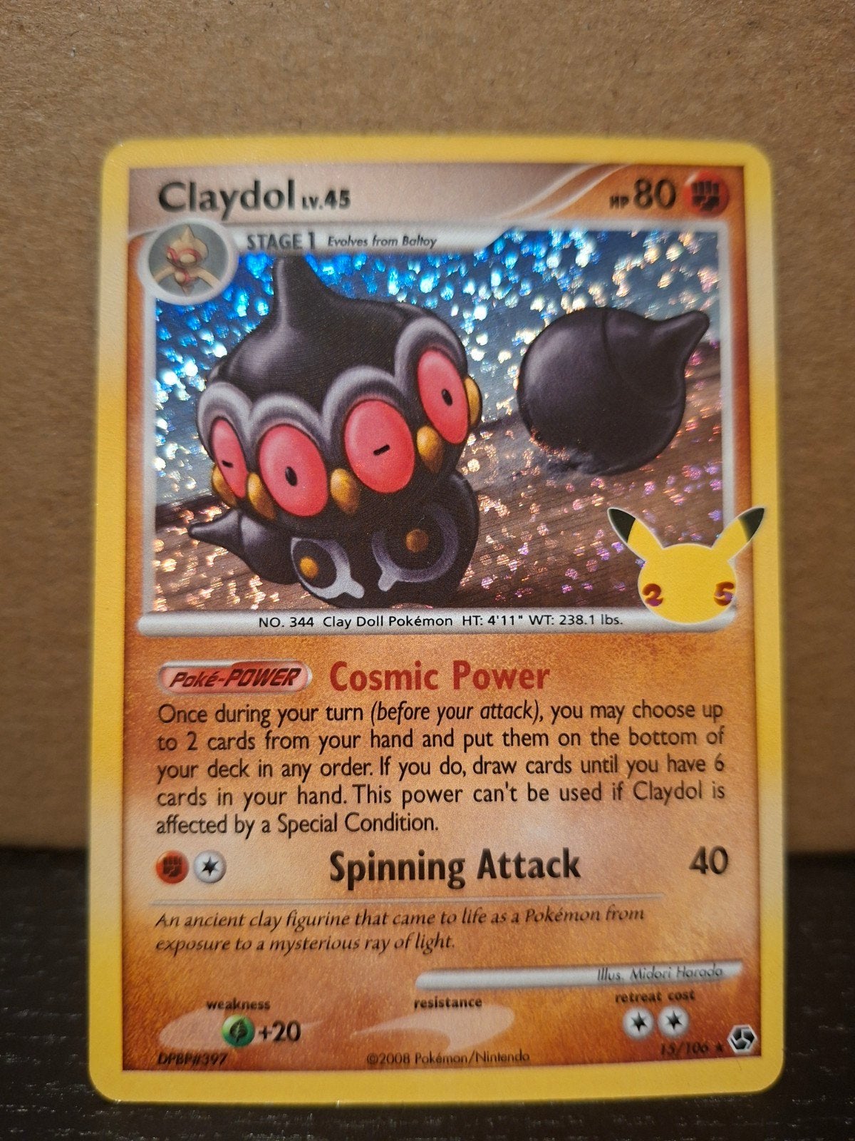 Claydol 15/106 Confetti Holo 25th Anniversary EX Pokémon, Ophalen of Verzenden
