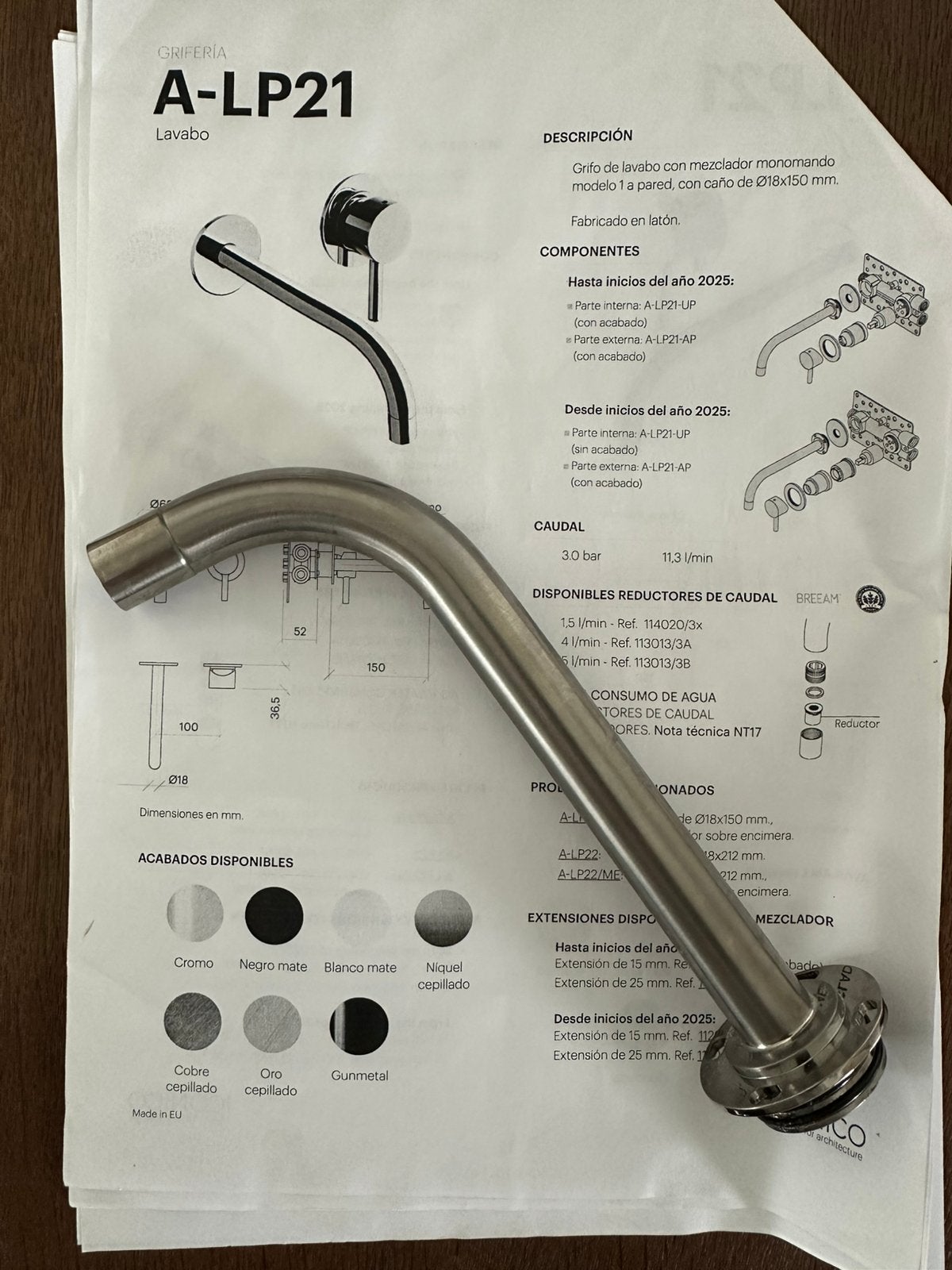 Iconico Kraan in Brushed Nickel, Minder dan 50 cm, Overige typen, Ophalen of Verzenden, Zo goed als nieuw
