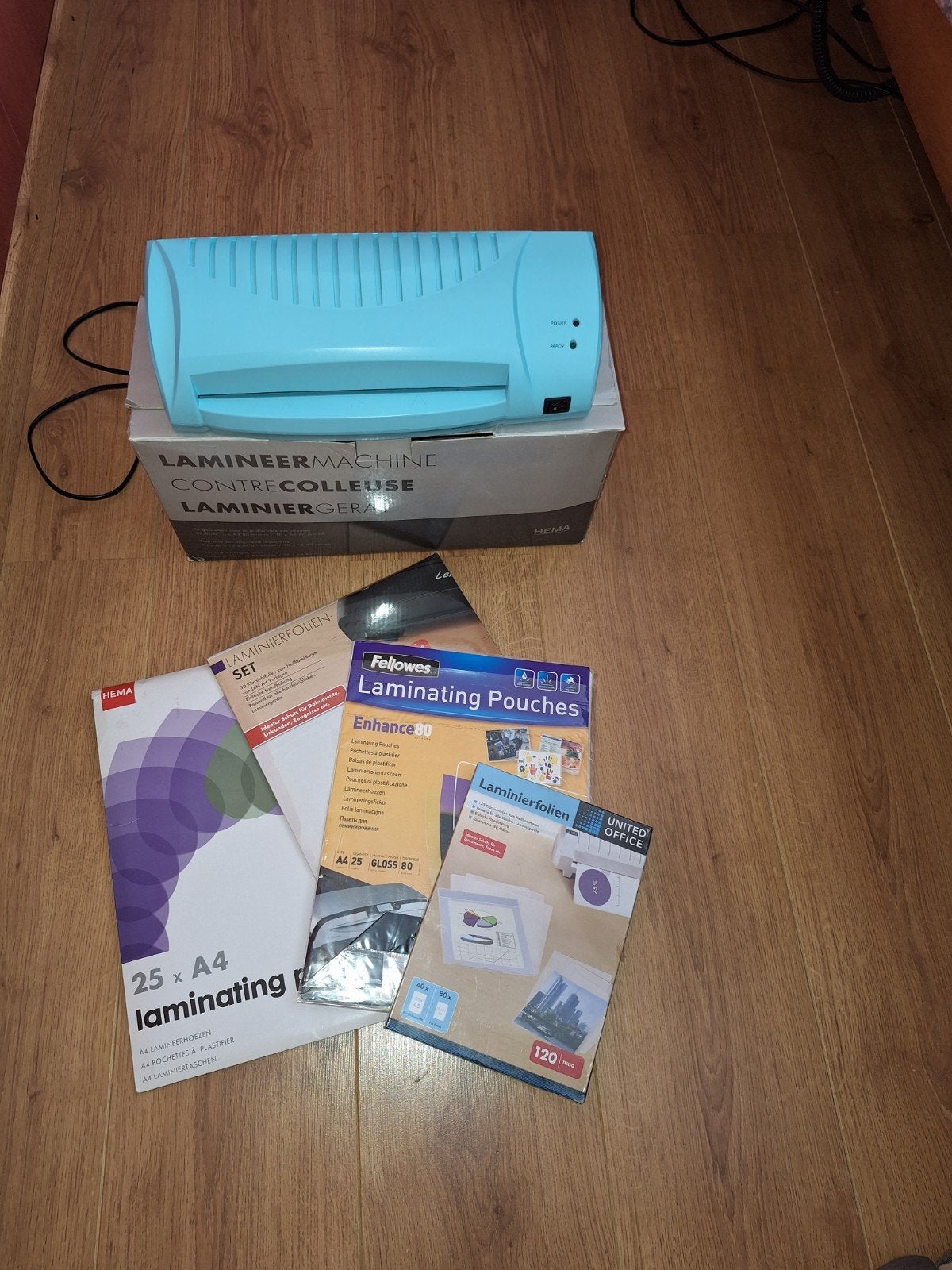 lamineren apperaat  met lamineren vellen, Ophalen, Dvd