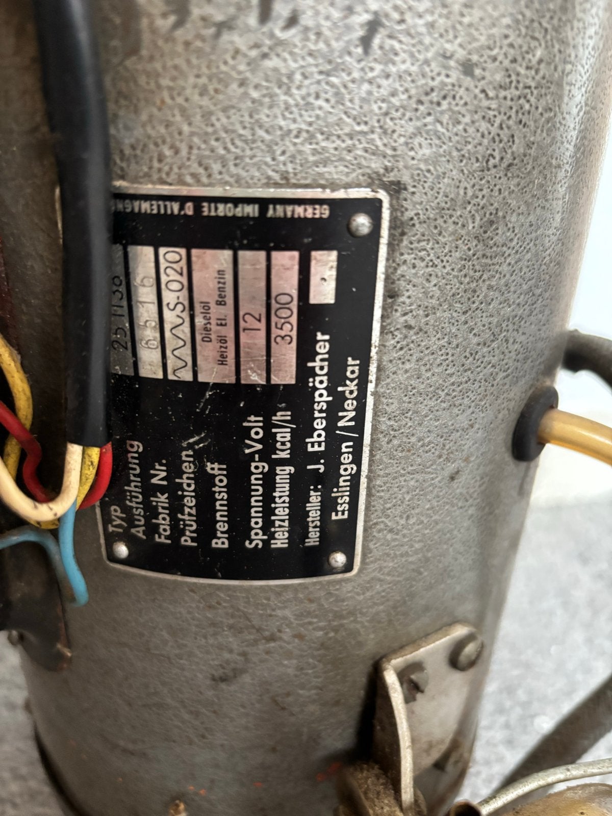 Eberspächer MWS-020 Diesel/Benzine Kachel 12V 3500 Kcal/h, Ophalen, Gebruikt, Kachel, Minder dan 60 cm