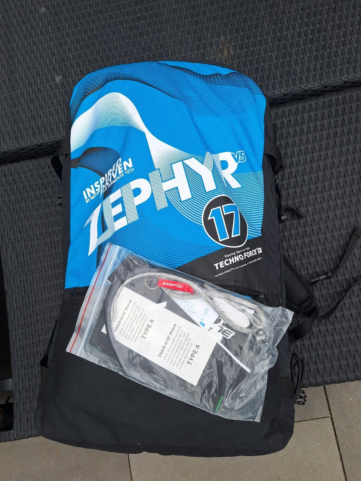 Ozone Zephyr V5 17m. lightwind, Watersport en Boten, Twintip, Ophalen of Verzenden