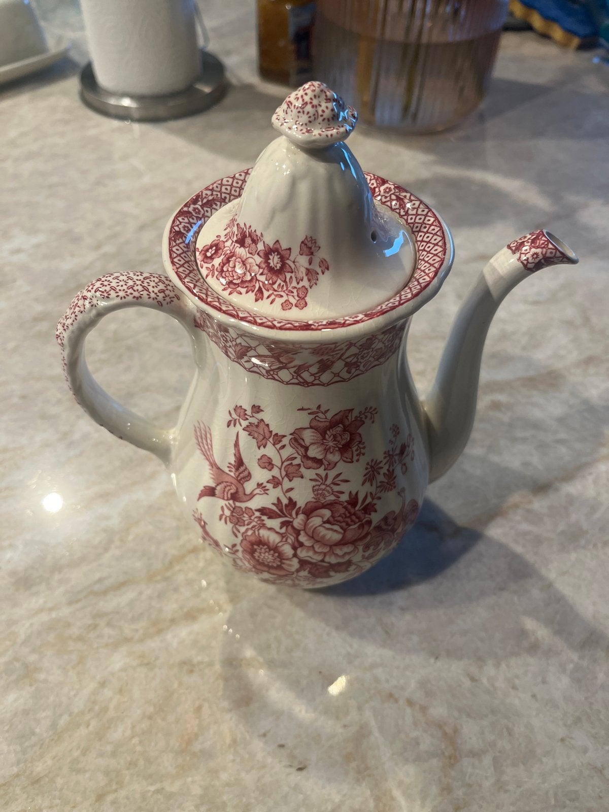 Koffiekan Mason's Stratford Ironstone Pink, 23 cm hoog, Ophalen of Verzenden
