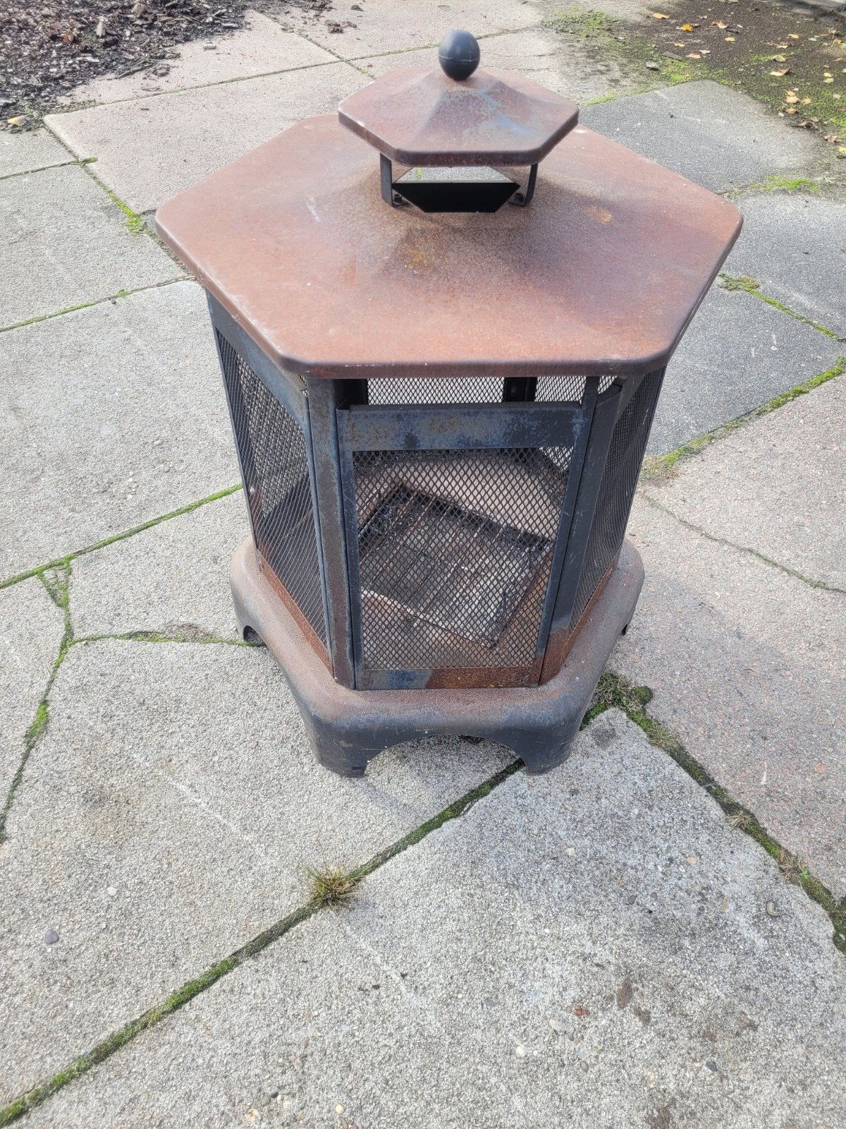 Terras vuurkorf, Ophalen, Gebruikt