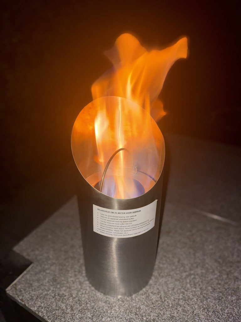 RVS Bio-Ethanol brander voor op het terras, Tuin en Terras, Ophalen of Verzenden, Zo goed als nieuw