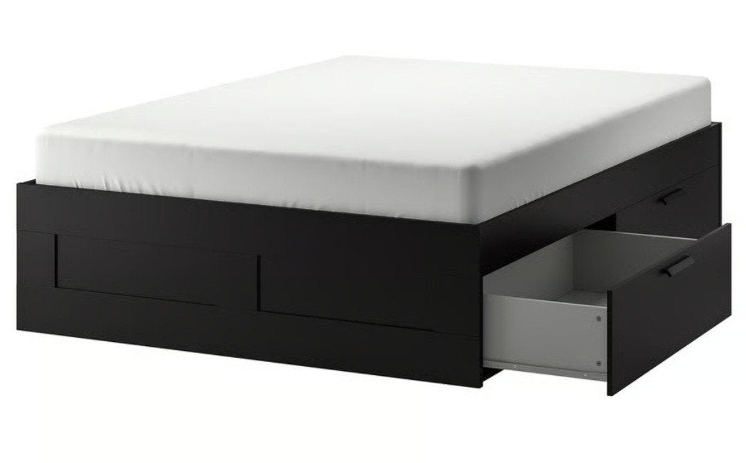2 persoonsbed met opberglades 160x200 cm BRIMNES Ikea, Ophalen, Zo goed als nieuw, Tweepersoons, 160 cm