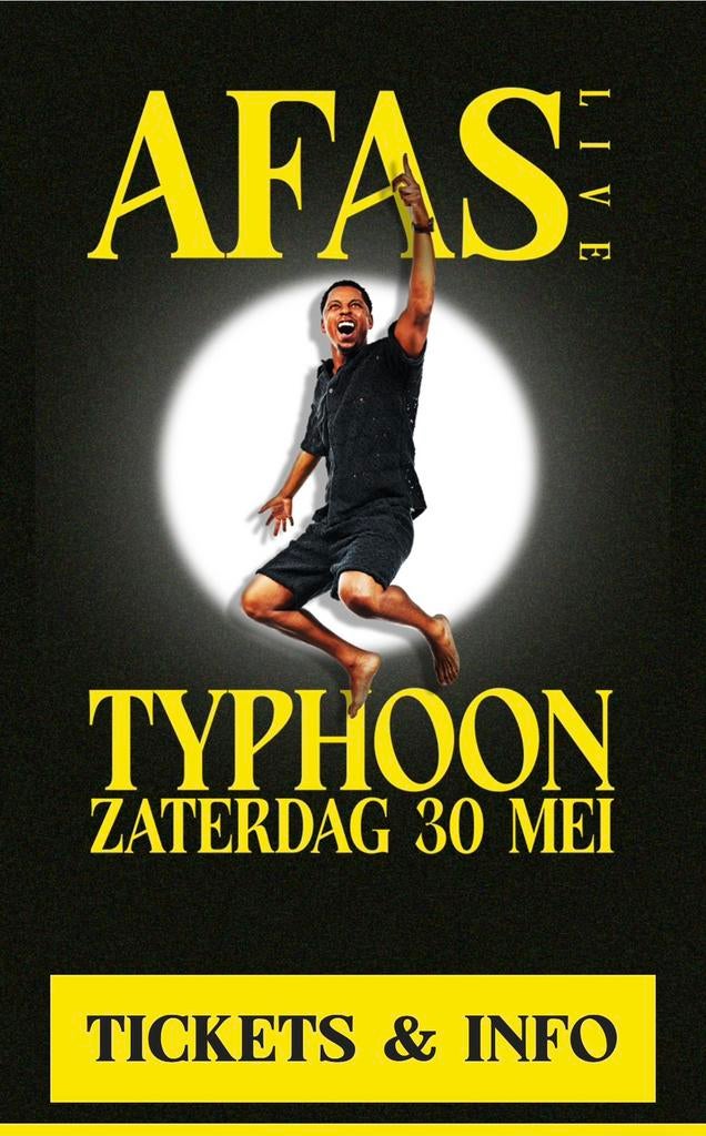 Twee tickets staplaatsen regulier Typhoon Afas Live, Twee personen