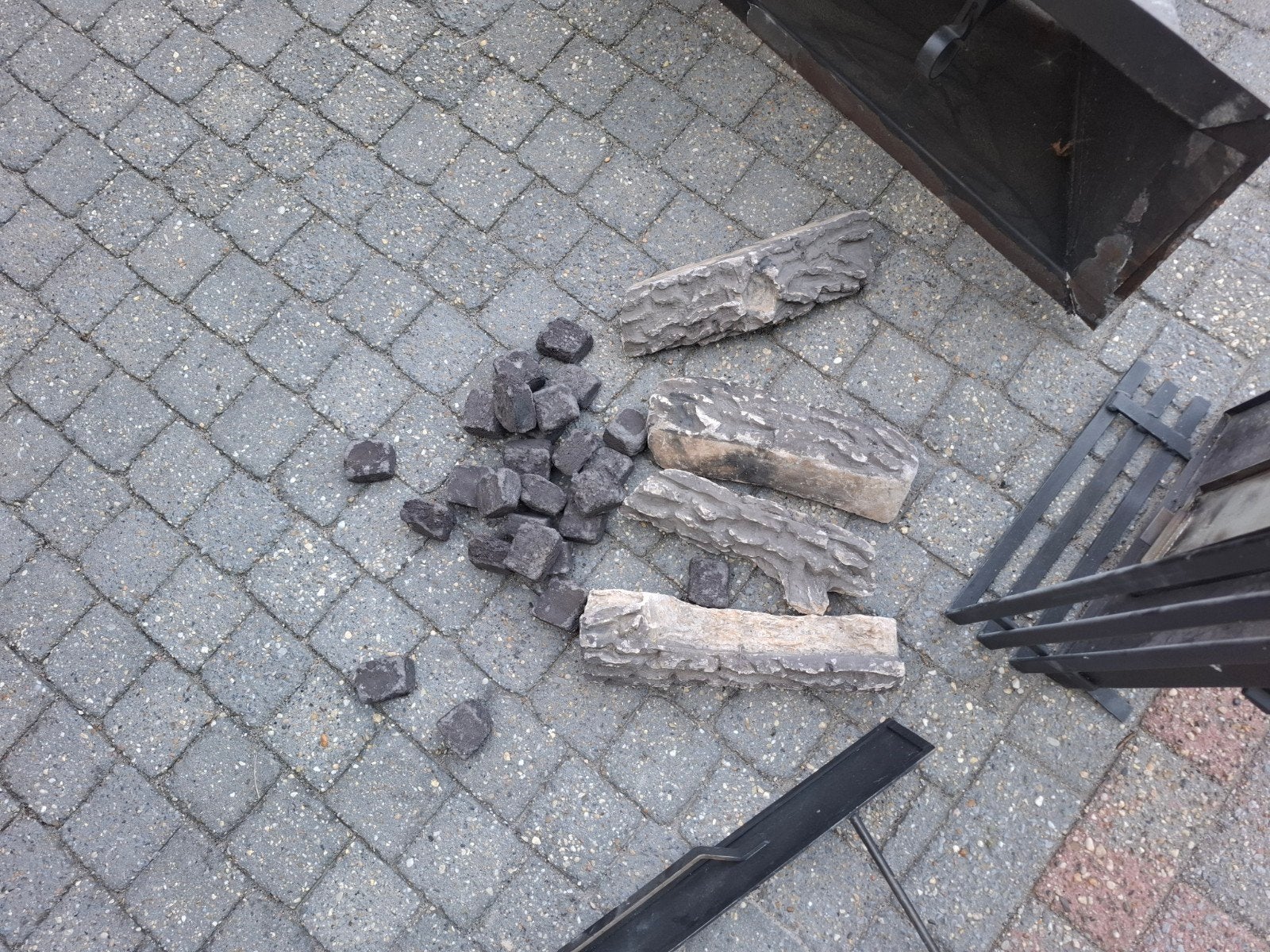 Inbouw Gashaard met Schouw en Houtblokken. BIEDEN, Ophalen of Verzenden, Gebruikt, Inbouwhaard, Gashaard
