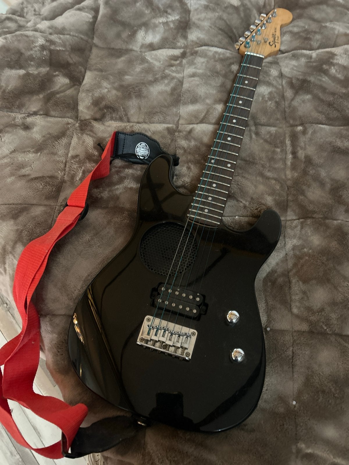 Squier Mini Stratocaster - Zwart, Zo goed als nieuw, Ophalen, Zo goed als nieuw, Solid body, Fender