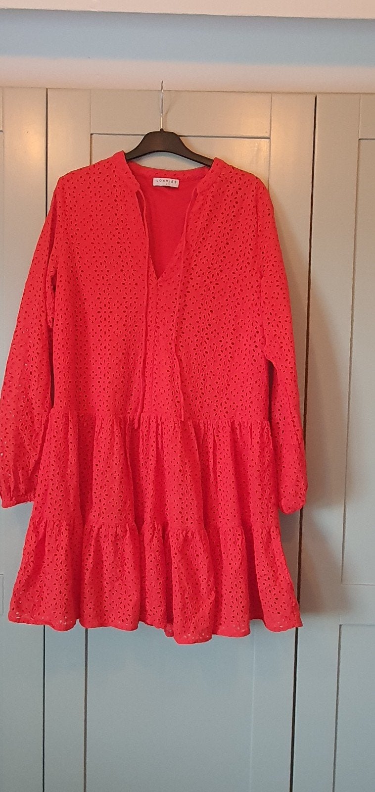 Loavies donker koraalrood jurkje, Kleding | Dames, Ophalen of Verzenden, Maat 36 (S), Boven de knie, Rood