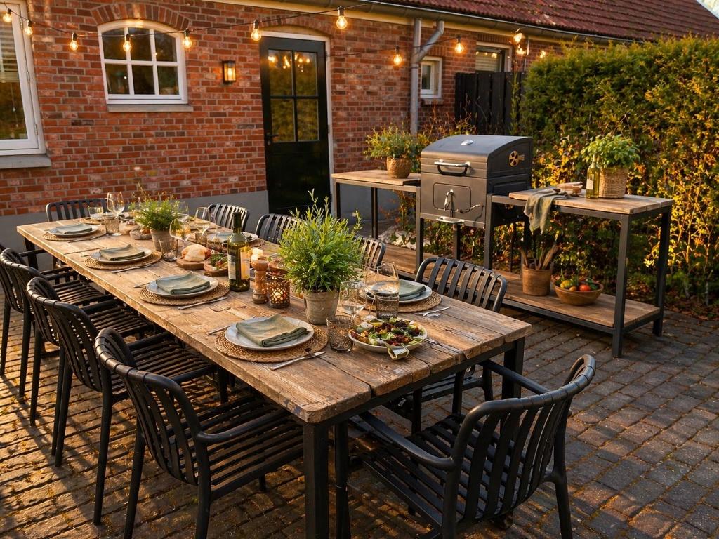 Complete BBQ buitenkeuken 260 cm incl BBQ - oud hout & staal, Ophalen of Verzenden, Nieuw, W&S Company