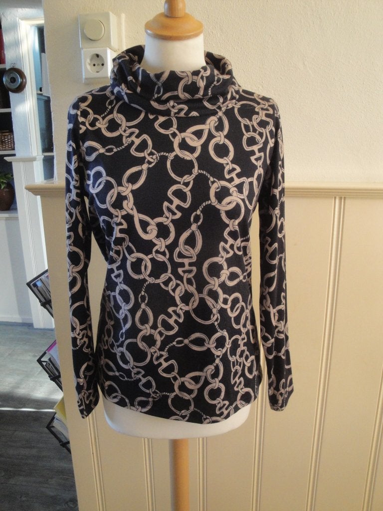 Zwart/beige coltruitje MICHA maat M, Kleding | Dames, Ophalen of Verzenden, Zo goed als nieuw, Maat 38/40 (M), Meerkleurig