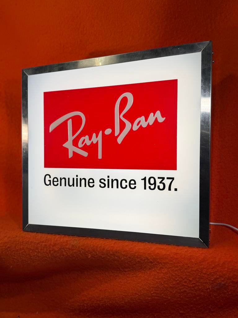 Ray-Ban reclamebord zwaar rvs lichtbord – 3,5 kg, Verzamelen, Reclamebord, Z, Z, Z