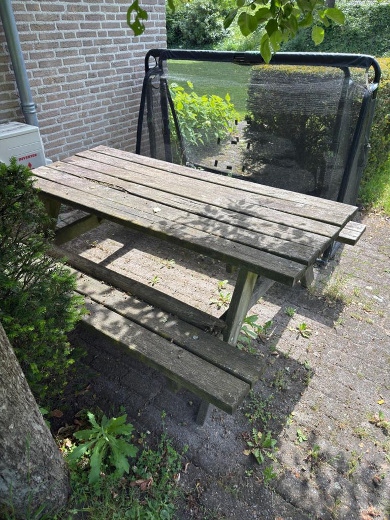 Picknick tafel, Ophalen, Gebruikt, Rechthoekig, Hout