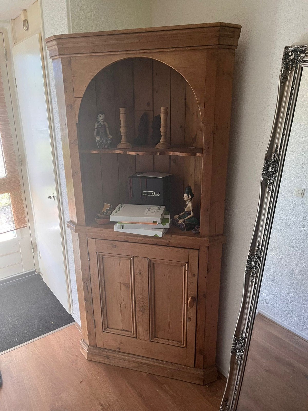 Massief houten hoekkast met opbergruimte, Huis en Inrichting, Ophalen of Verzenden, Gebruikt