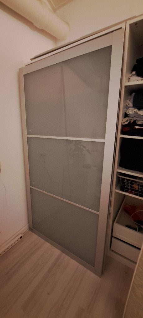 IKEA PAX Melkglazen Schuifdeuren 200x201cm met rail, Ophalen, Gebruikt, 200 cm of meer, 200 cm of meer