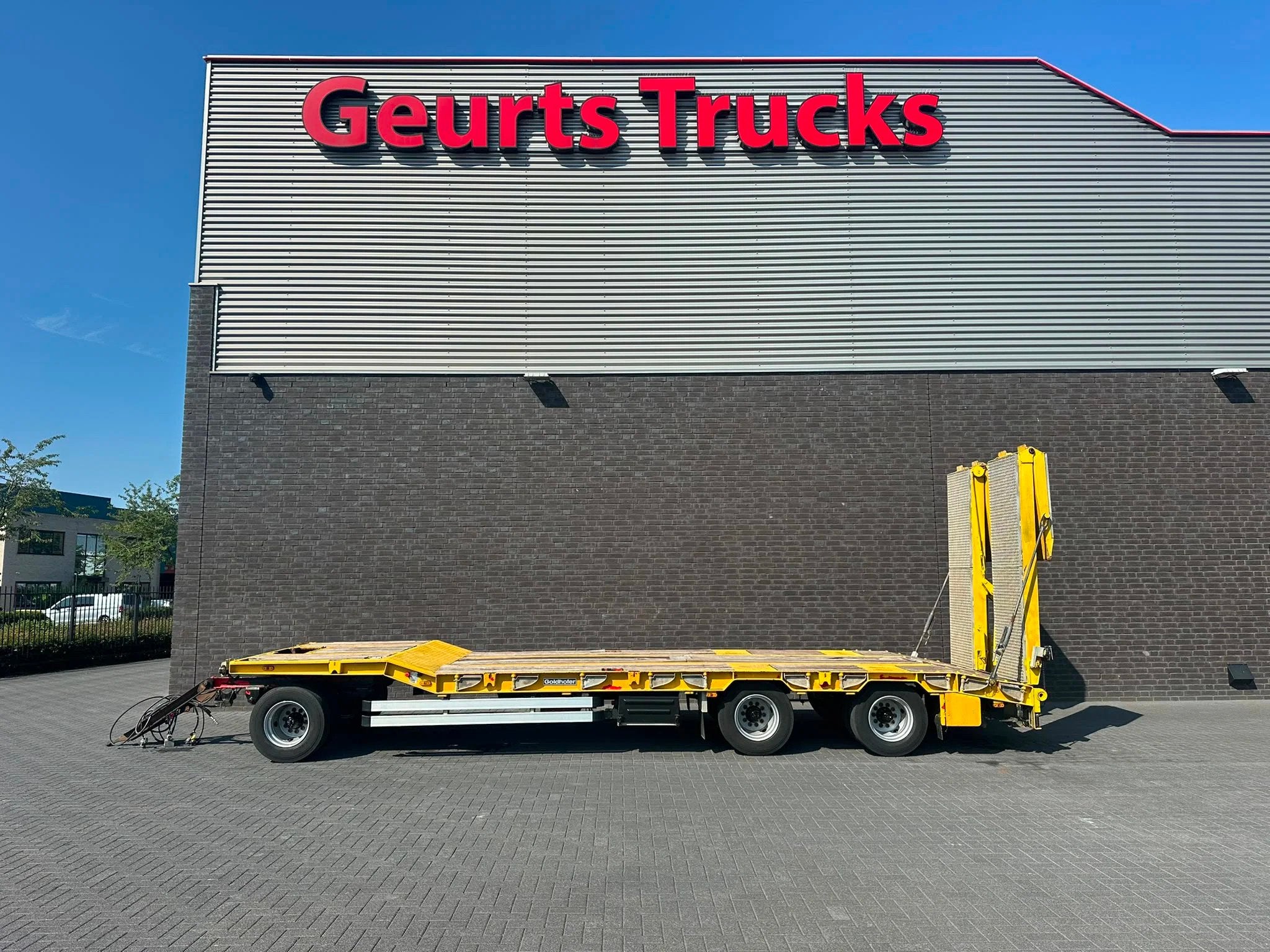 Goldhofer TU 3-24/80 DIEPLADER AANHANGER + RAMPEN (bj 2007), Auto's, Vrachtwagens, Overige brandstoffen, Geel, Bedrijf, Aanhangers en Opleggers