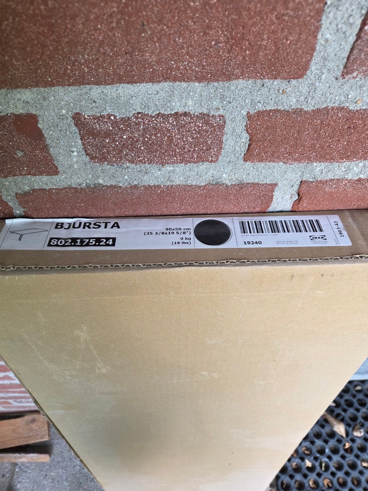 IKEA BJURSTA muur klap tafel 90x50 cm, zwart, 50 tot 100 cm, Modern, Rechthoekig, Overige houtsoorten