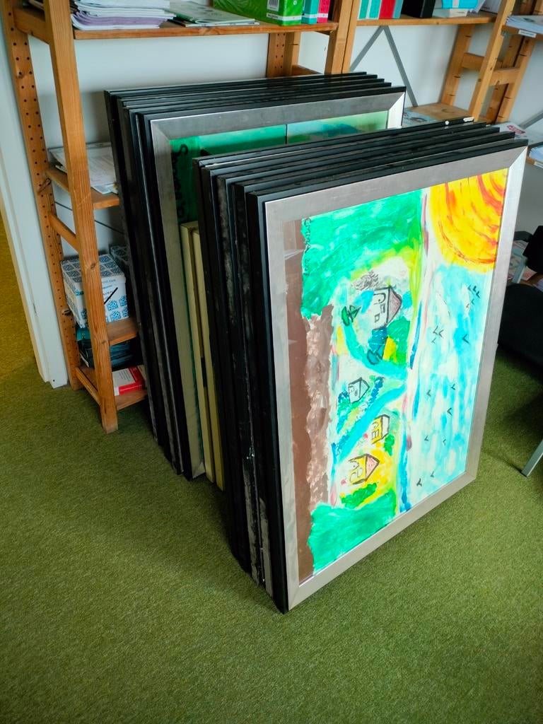 Lijsten aantal schilderijlijsten fotolijsten groot gratis, Huis en Inrichting, Ophalen, Gebruikt, Overige materialen, 75 cm of meer