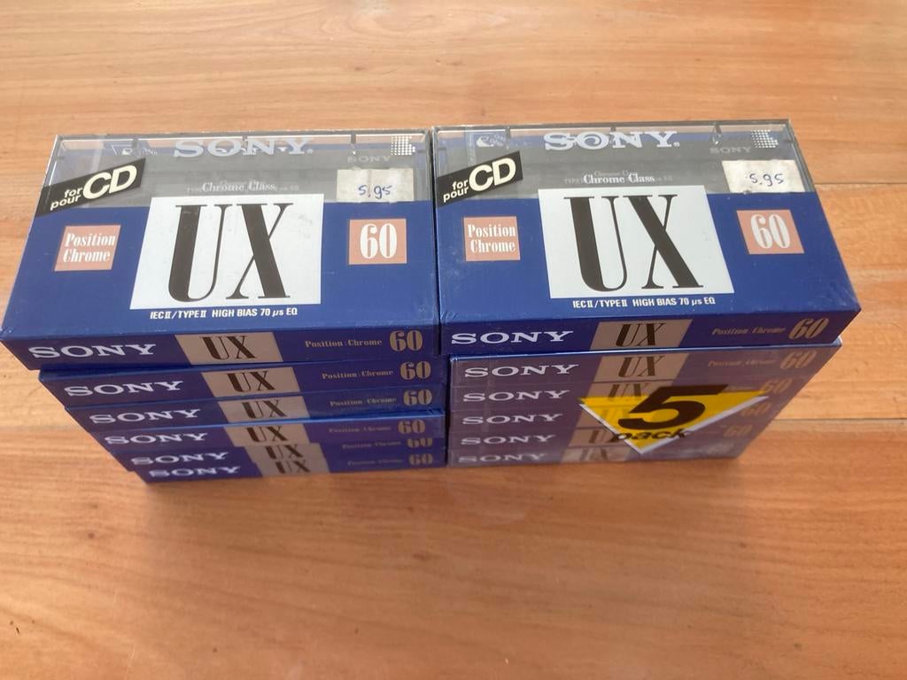 12 Sony UX 60 Chrome (Nieuw), Cd's en Dvd's, Cassettebandjes, 2 t/m 25 bandjes, Overige genres, Ophalen of Verzenden, Met bewaardoos, rek of koffer