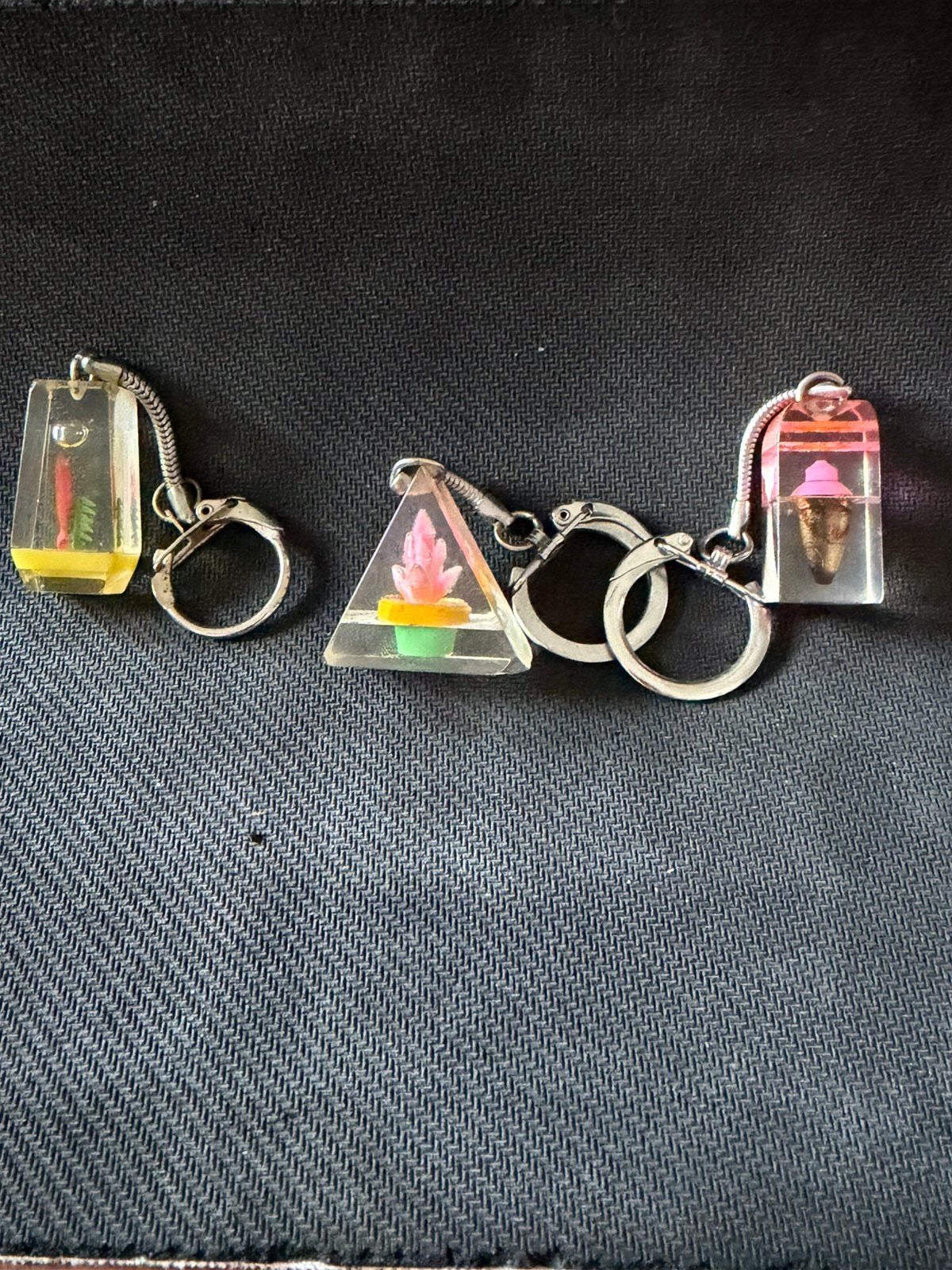 Set van 3 vintage giethars sleutelhangers (jaren '60/'70), Verzamelen, Verzenden, Zo goed als nieuw, Knuffel of Figuurtje