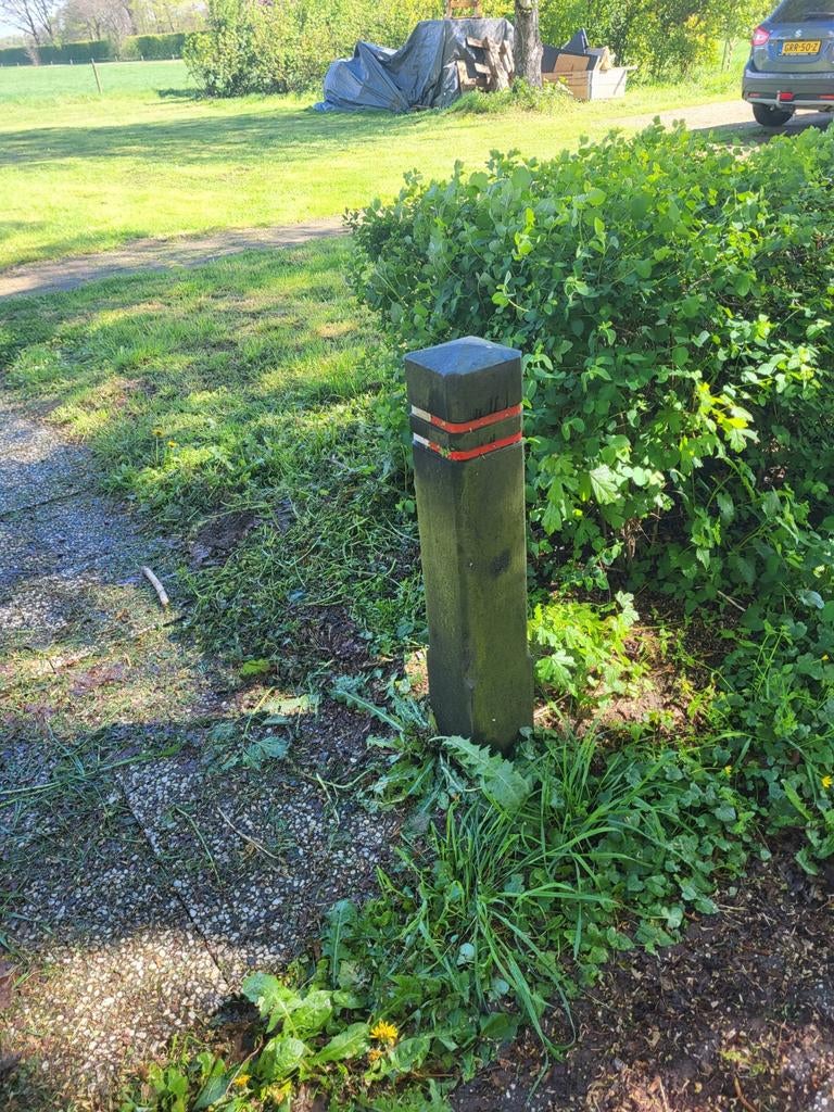 Kunststof paal met reflectoren voor inrit markering, Tuin en Terras, Palen, Balken en Planken, Ophalen, Minder dan 180 cm, Palen