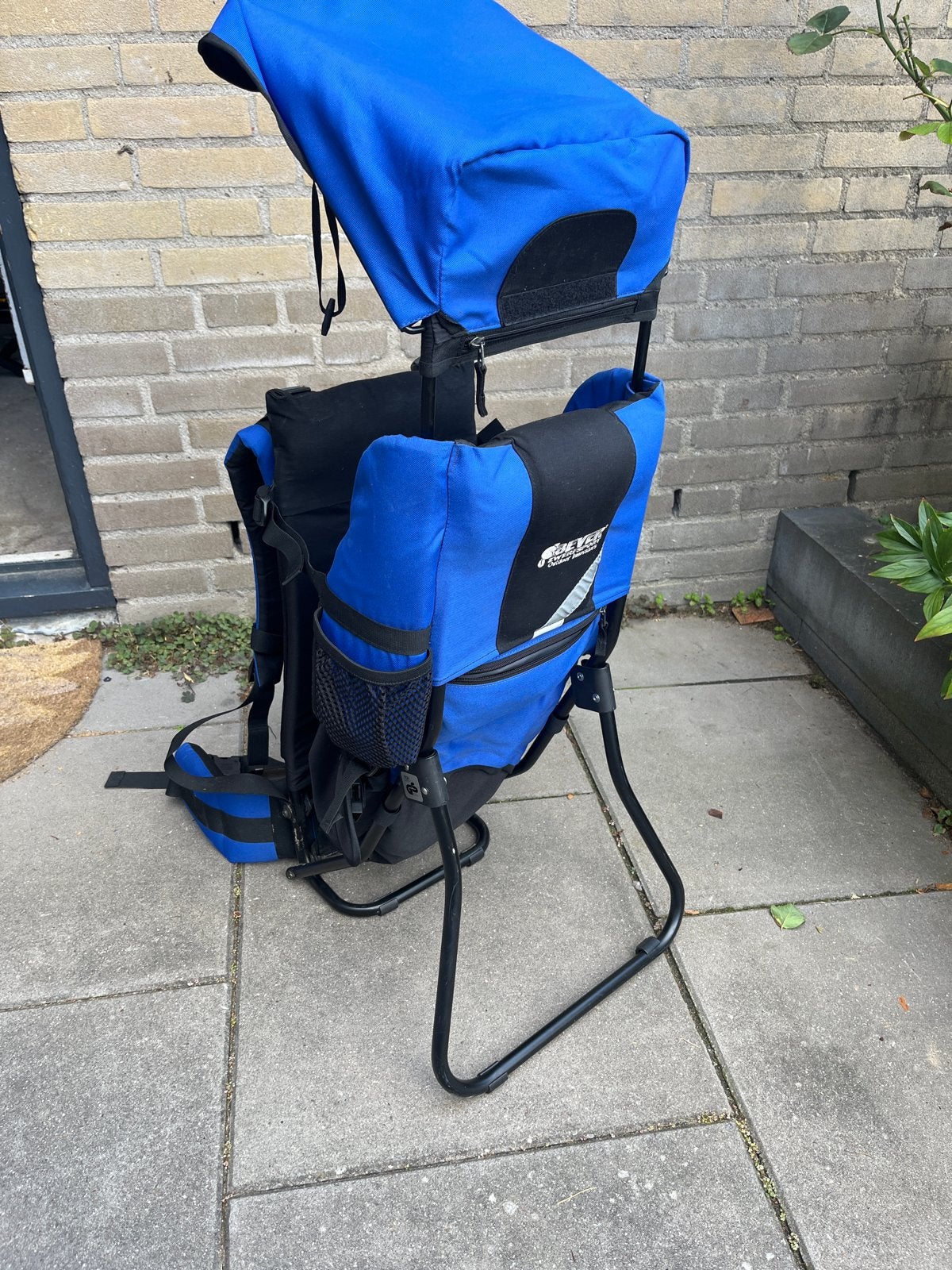 Bever Zwerfsport Draagzak - Blauw met Zonnekap, Kinderen en Baby's, Overige merken, Gebruikt, Ophalen of Verzenden, Rug